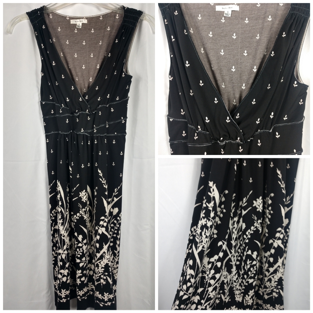 Sophia Max sleeveless black white flower print